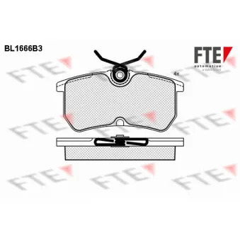 Jeu de 4 plaquettes de frein arrière FTE BL1666B3