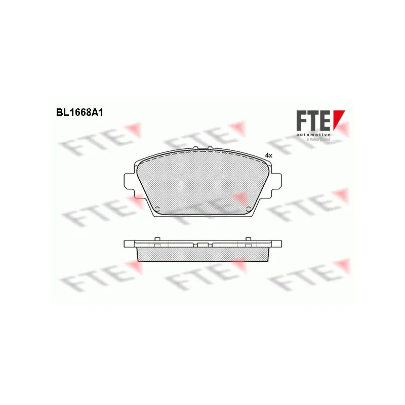 Jeu de 4 plaquettes de frein avant FTE BL1668A1
