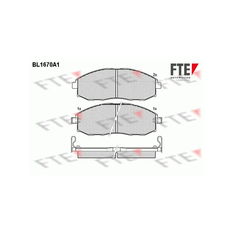 Jeu de 4 plaquettes de frein avant FTE BL1670A1