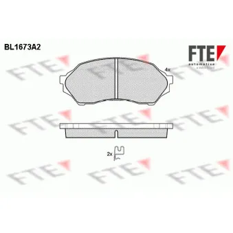 Jeu de 4 plaquettes de frein avant FTE BL1673A2