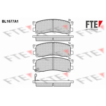 Jeu de 4 plaquettes de frein arrière FTE BL1677A1
