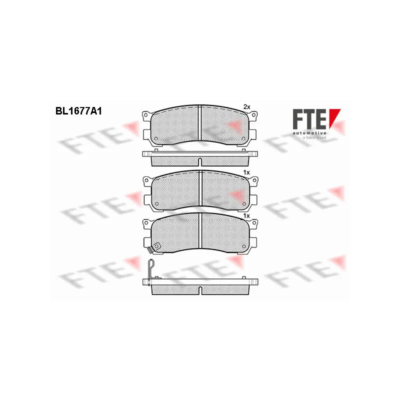 Jeu de 4 plaquettes de frein arrière FTE BL1677A1