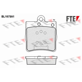 Jeu de 4 plaquettes de frein arrière FTE BL1678A1