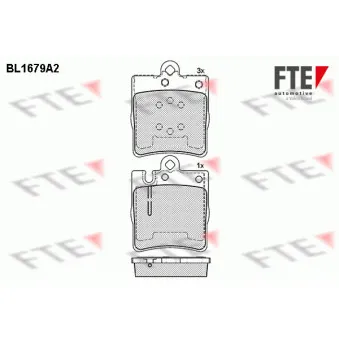 Jeu de 4 plaquettes de frein arrière FTE BL1679A2