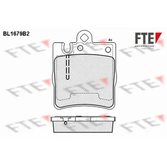 Jeu de 4 plaquettes de frein arrière FTE BL1679B2