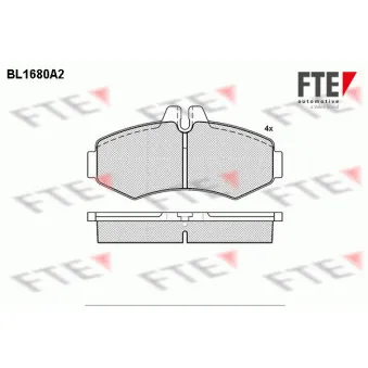 Jeu de 4 plaquettes de frein avant FTE BL1680A2