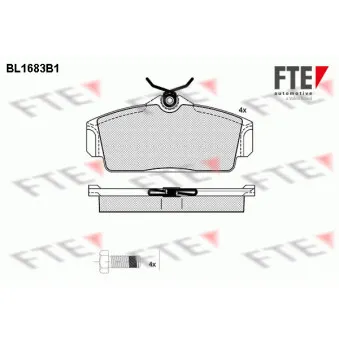 Jeu de 4 plaquettes de frein avant FTE BL1683B1