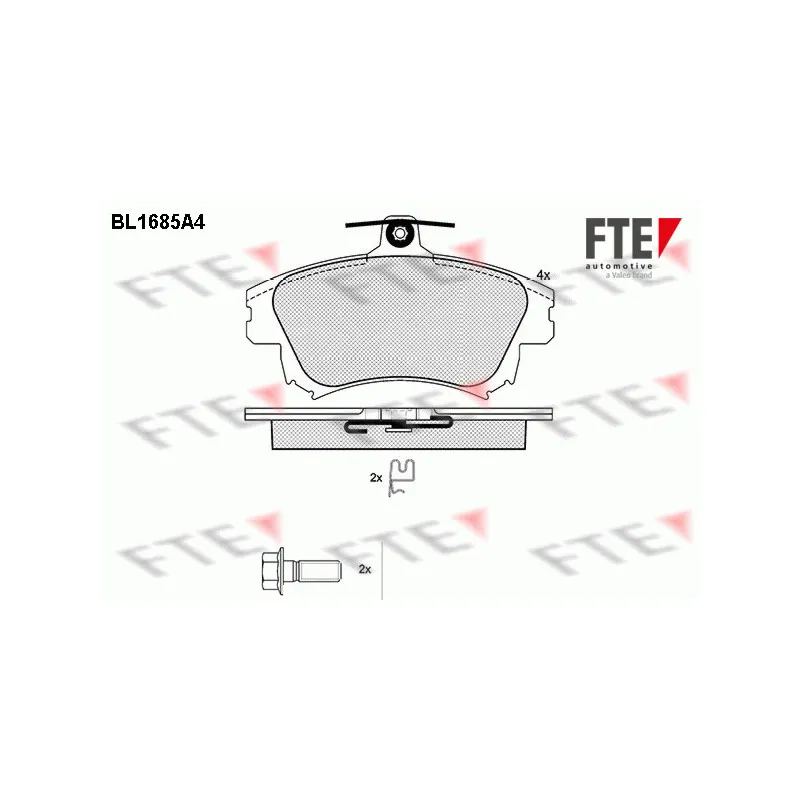Jeu de 4 plaquettes de frein avant FTE BL1685A4