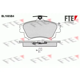 Jeu de 4 plaquettes de frein avant FTE BL1685B4