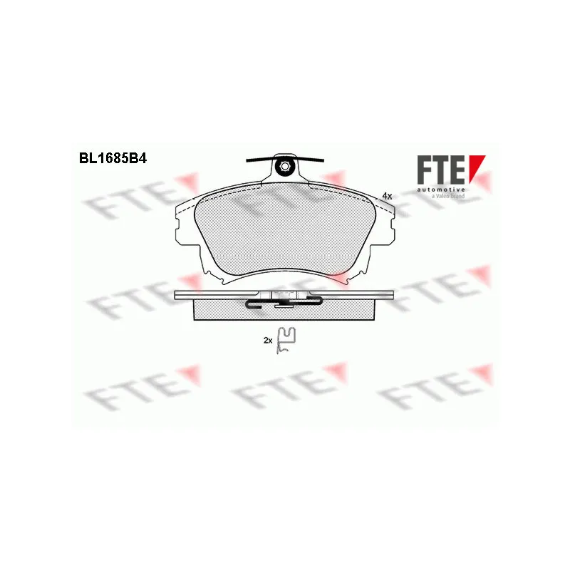 Jeu de 4 plaquettes de frein avant FTE BL1685B4