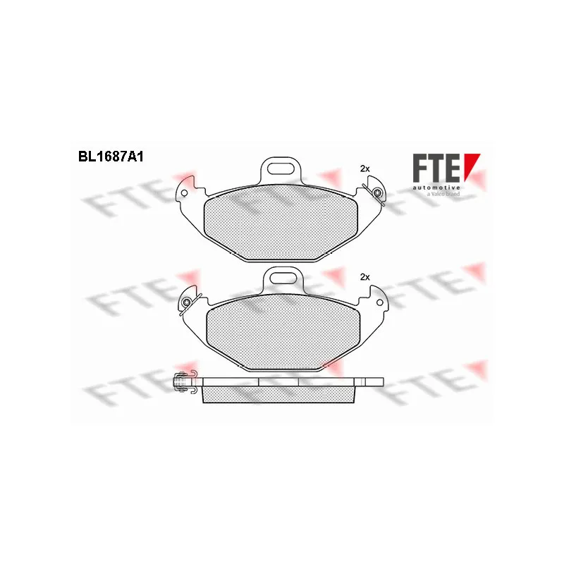 Jeu de 4 plaquettes de frein arrière FTE BL1687A1