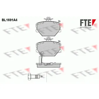 Jeu de 4 plaquettes de frein avant FTE BL1691A4