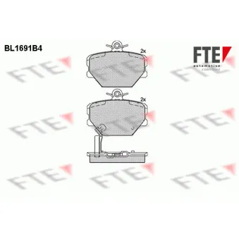 Jeu de 4 plaquettes de frein avant FTE BL1691B4