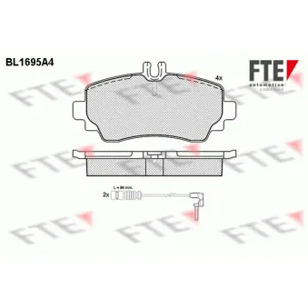 Jeu de 4 plaquettes de frein avant FTE BL1695A4