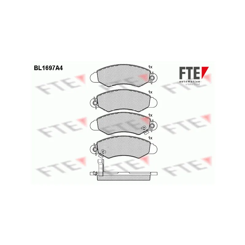 Jeu de 4 plaquettes de frein avant FTE BL1697A4