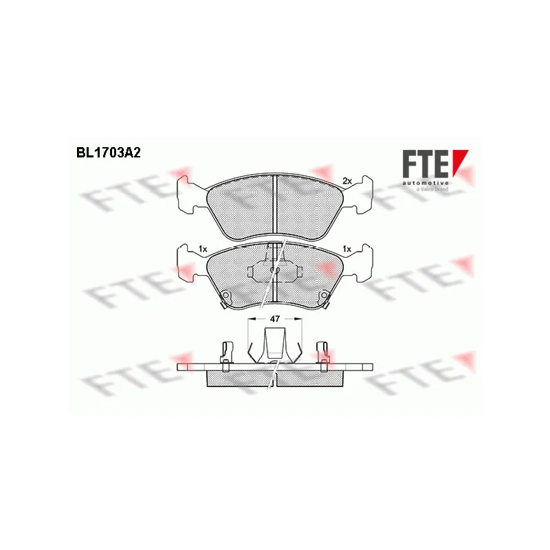 Jeu de 4 plaquettes de frein avant FTE BL1703A2