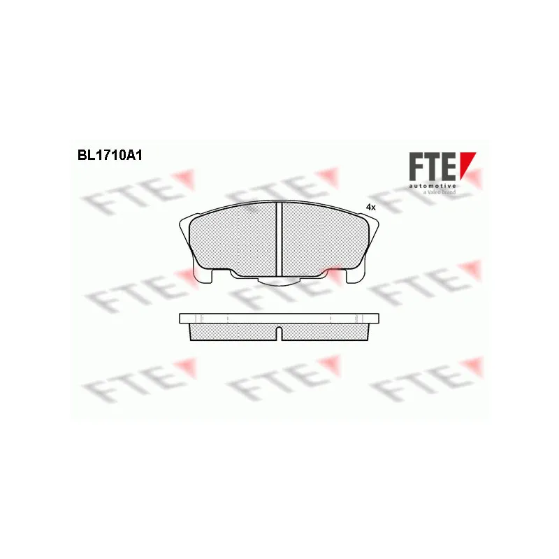 Jeu de 4 plaquettes de frein avant FTE BL1710A1