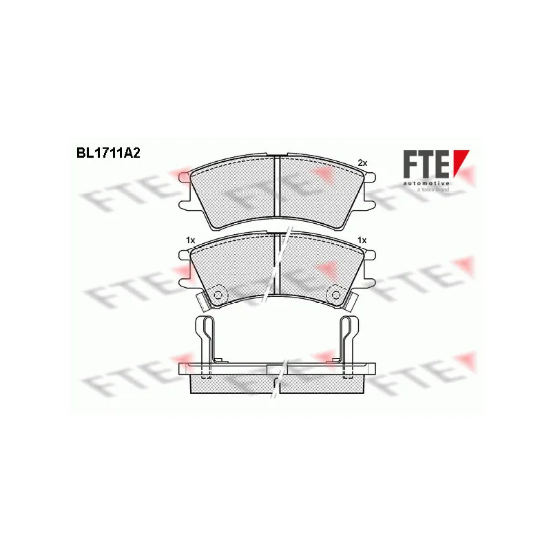Jeu de 4 plaquettes de frein avant FTE BL1711A2