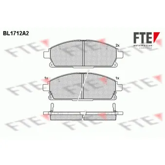 Jeu de 4 plaquettes de frein avant FTE BL1712A2