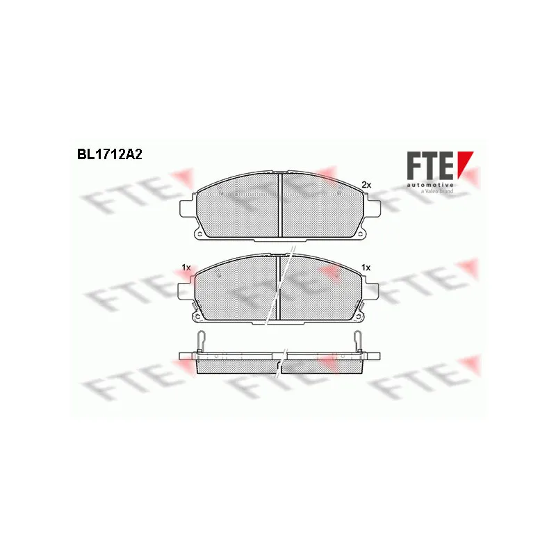 Jeu de 4 plaquettes de frein avant FTE BL1712A2