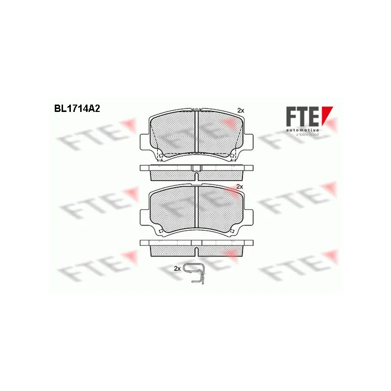 Jeu de 4 plaquettes de frein avant FTE BL1714A2