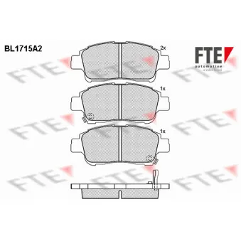 Jeu de 4 plaquettes de frein avant FTE BL1715A2
