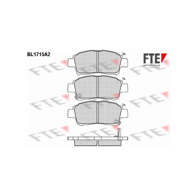 Jeu de 4 plaquettes de frein avant FTE BL1715A2