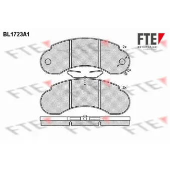 Jeu de 4 plaquettes de frein avant FTE BL1723A1