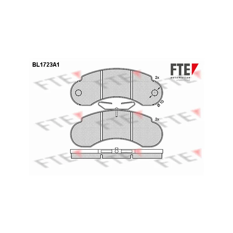Jeu de 4 plaquettes de frein avant FTE BL1723A1