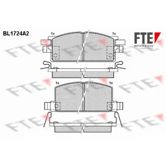 Jeu de 4 plaquettes de frein avant FTE BL1724A2