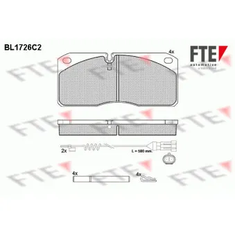 Jeu de 4 plaquettes de frein avant FTE BL1726C2