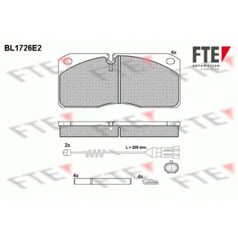 Jeu de 4 plaquettes de frein avant FTE BL1726E2