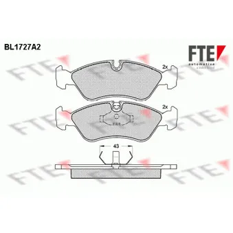 Jeu de 4 plaquettes de frein avant FTE BL1727A2