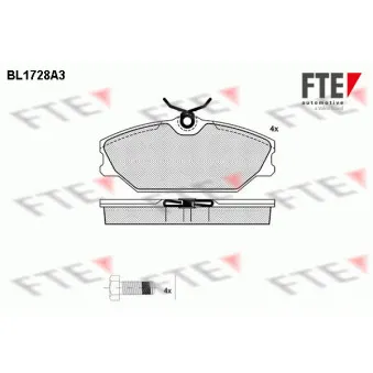 Jeu de 4 plaquettes de frein avant FTE BL1728A3