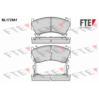 Jeu de 4 plaquettes de frein avant FTE BL1729A1