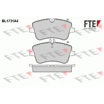 Jeu de 4 plaquettes de frein avant FTE BL1731A4