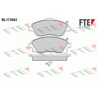 Jeu de 4 plaquettes de frein avant FTE BL1739A2