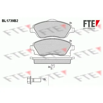 Jeu de 4 plaquettes de frein avant FTE BL1739B2