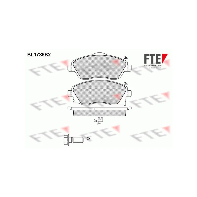 Jeu de 4 plaquettes de frein avant FTE BL1739B2