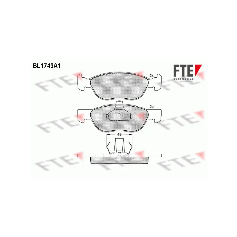 Jeu de 4 plaquettes de frein avant FTE BL1743A1