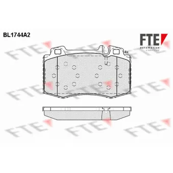 Jeu de 4 plaquettes de frein avant FTE BL1744A2