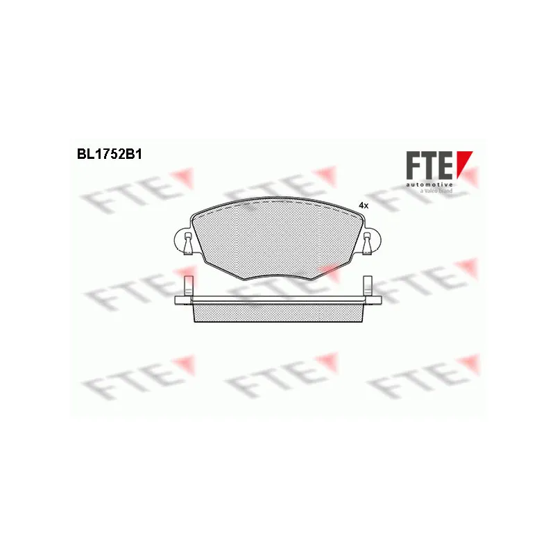 Jeu de 4 plaquettes de frein avant FTE BL1752B1
