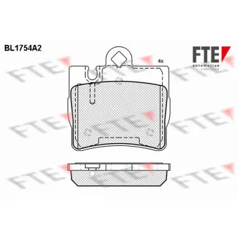 Jeu de 4 plaquettes de frein arrière FTE BL1754A2