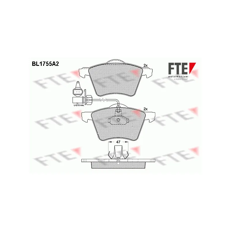 Jeu de 4 plaquettes de frein avant FTE BL1755A2