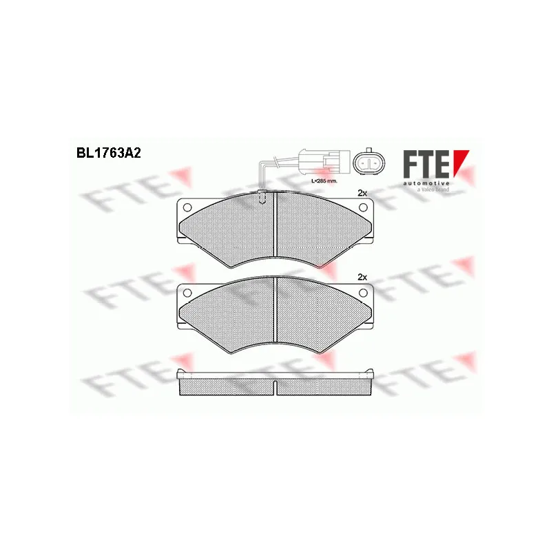 Jeu de 4 plaquettes de frein avant FTE BL1763A2