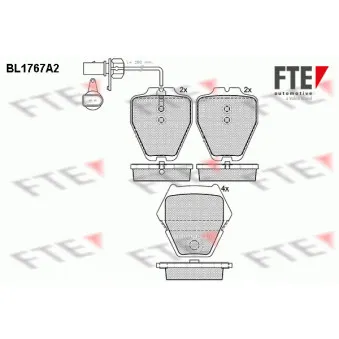 Jeu de 4 plaquettes de frein avant FTE BL1767A2