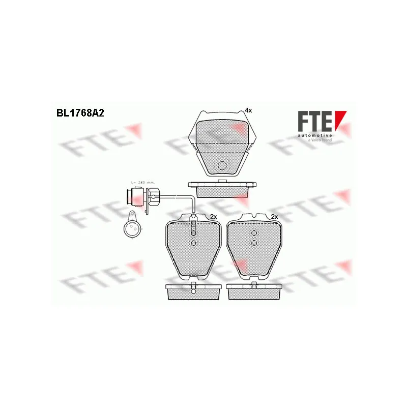 Jeu de 4 plaquettes de frein avant FTE BL1768A2