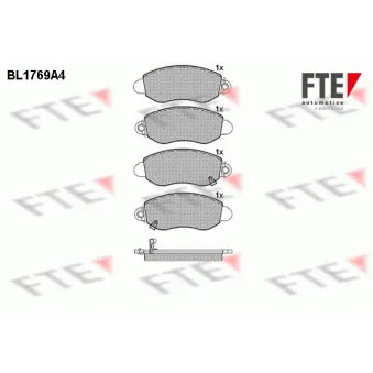Jeu de 4 plaquettes de frein avant FTE BL1769A4