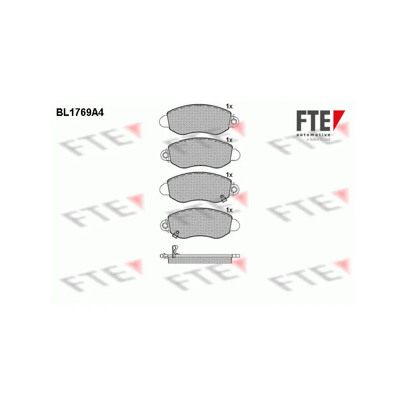 Jeu de 4 plaquettes de frein avant FTE BL1769A4