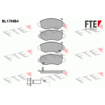 Jeu de 4 plaquettes de frein avant FTE BL1769B4